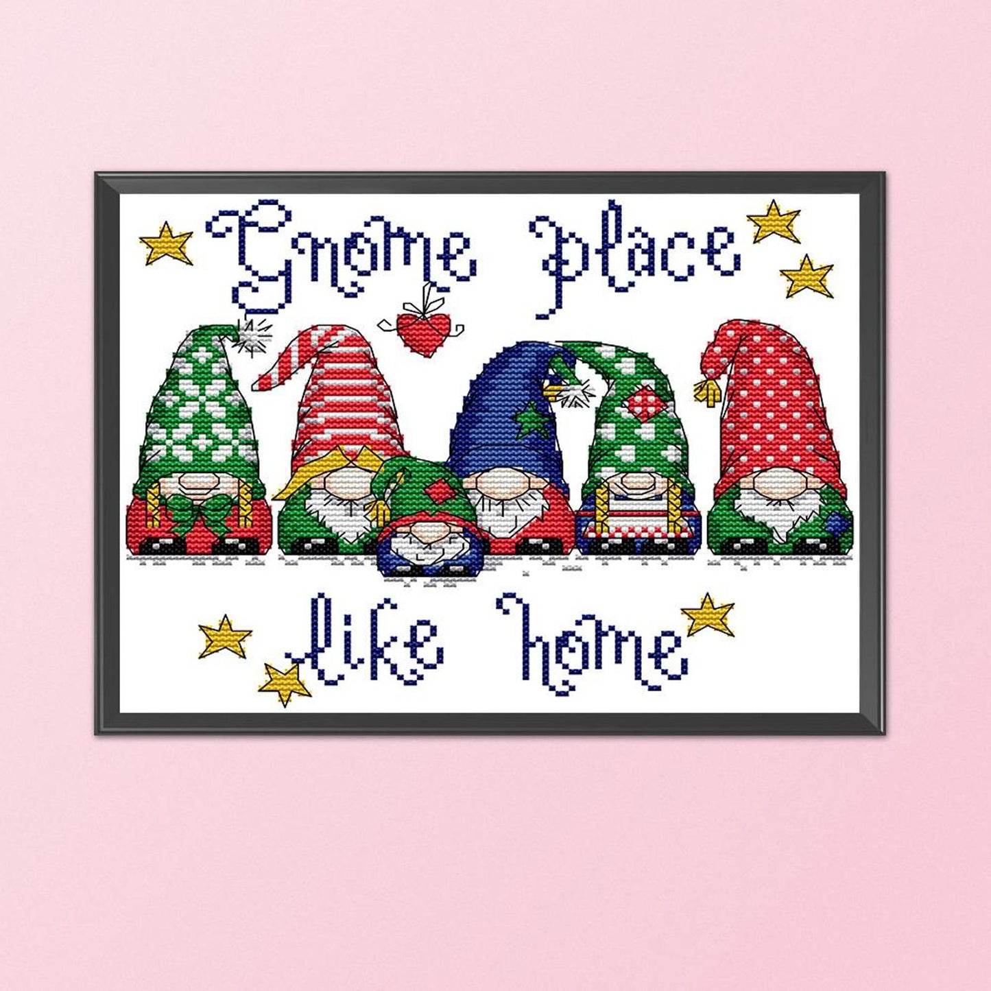Colorful Christmas Hats - Partial 14CT Stamped Cross Stitch 28x22CM - Joy Sunday Backstitch
