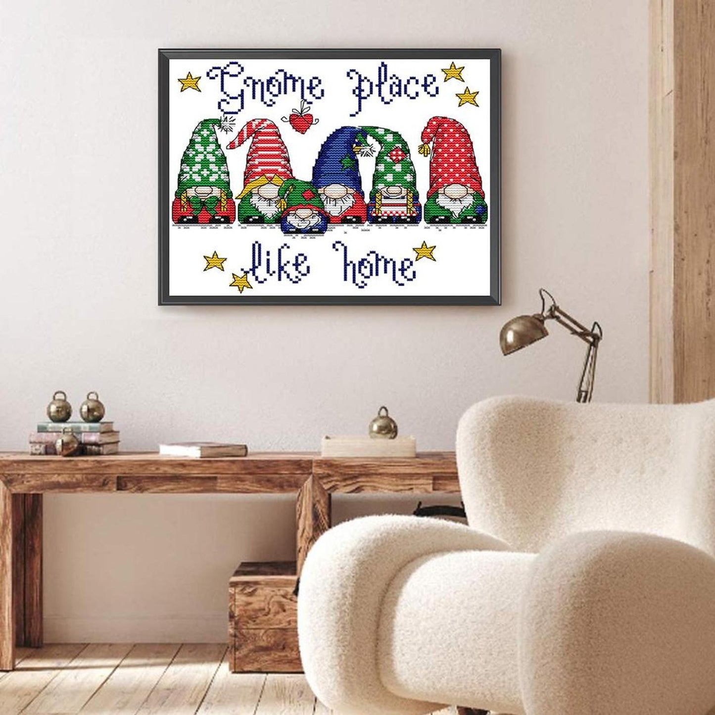Colorful Christmas Hats - Partial 14CT Stamped Cross Stitch 28x22CM - Joy Sunday Backstitch