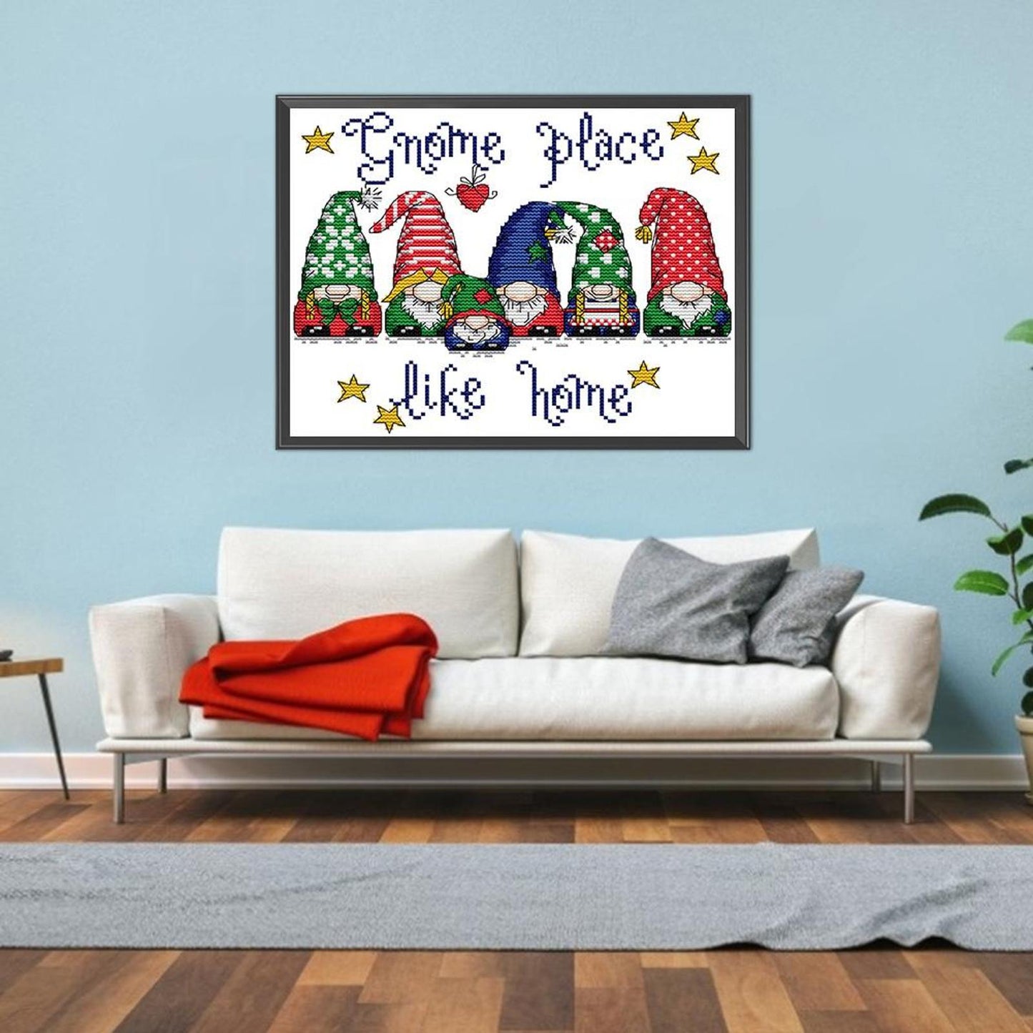 Colorful Christmas Hats - Partial 14CT Stamped Cross Stitch 28x22CM - Joy Sunday Backstitch