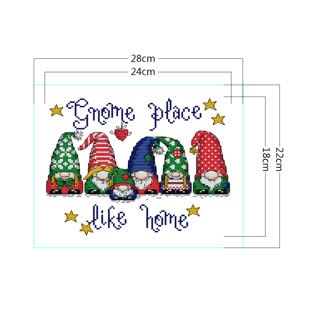 Colorful Christmas Hats - Partial 14CT Stamped Cross Stitch 28x22CM - Joy Sunday Backstitch