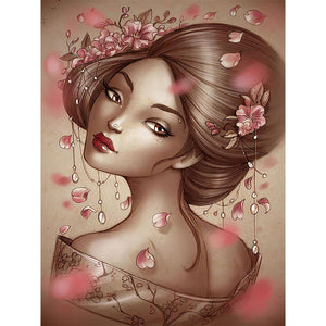 Beautiful Geisha 30*40CM(Canvas) Full Round Drill Diamond Painting