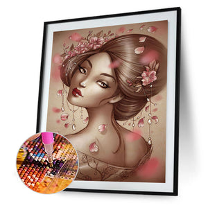 Beautiful Geisha 30*40CM(Canvas) Full Round Drill Diamond Painting