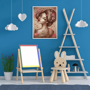 Beautiful Geisha 30*40CM(Canvas) Full Round Drill Diamond Painting