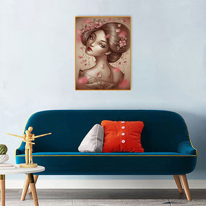Beautiful Geisha 30*40CM(Canvas) Full Round Drill Diamond Painting