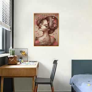 Beautiful Geisha 30*40CM(Canvas) Full Round Drill Diamond Painting