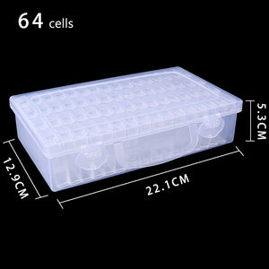 Diamond Painting Box Transparent Beads Storage Case Container (64 Grids)