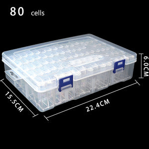 Diamond Painting Box Transparent Beads Storage Case Container (80 Grids)