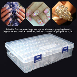 Diamond Painting Box Transparent Beads Storage Case Container (80 Grids)