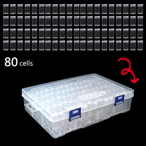 Diamond Painting Box Transparent Beads Storage Case Container (80 Grids)