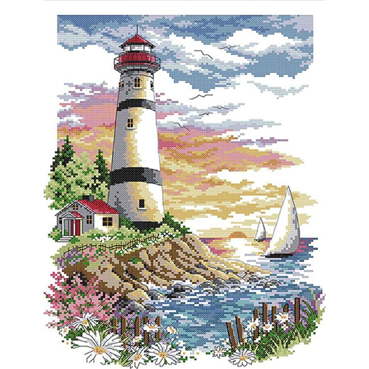 Lighthouse - Full 11CT Counted Cross Stitch 40x50CM - Band