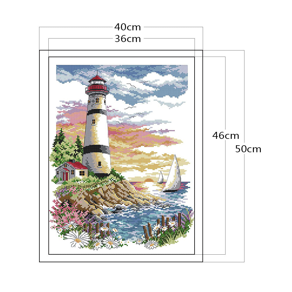 Lighthouse - Full 11CT Counted Cross Stitch 40x50CM - Band
