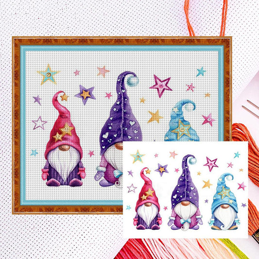 Three Gnomes - Full 11CT Counted Cross Stitch 50x40CM - Diy