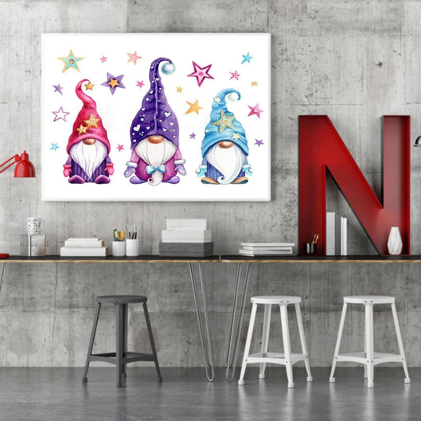 Three Gnomes - Full 11CT Counted Cross Stitch 50x40CM - Diy
