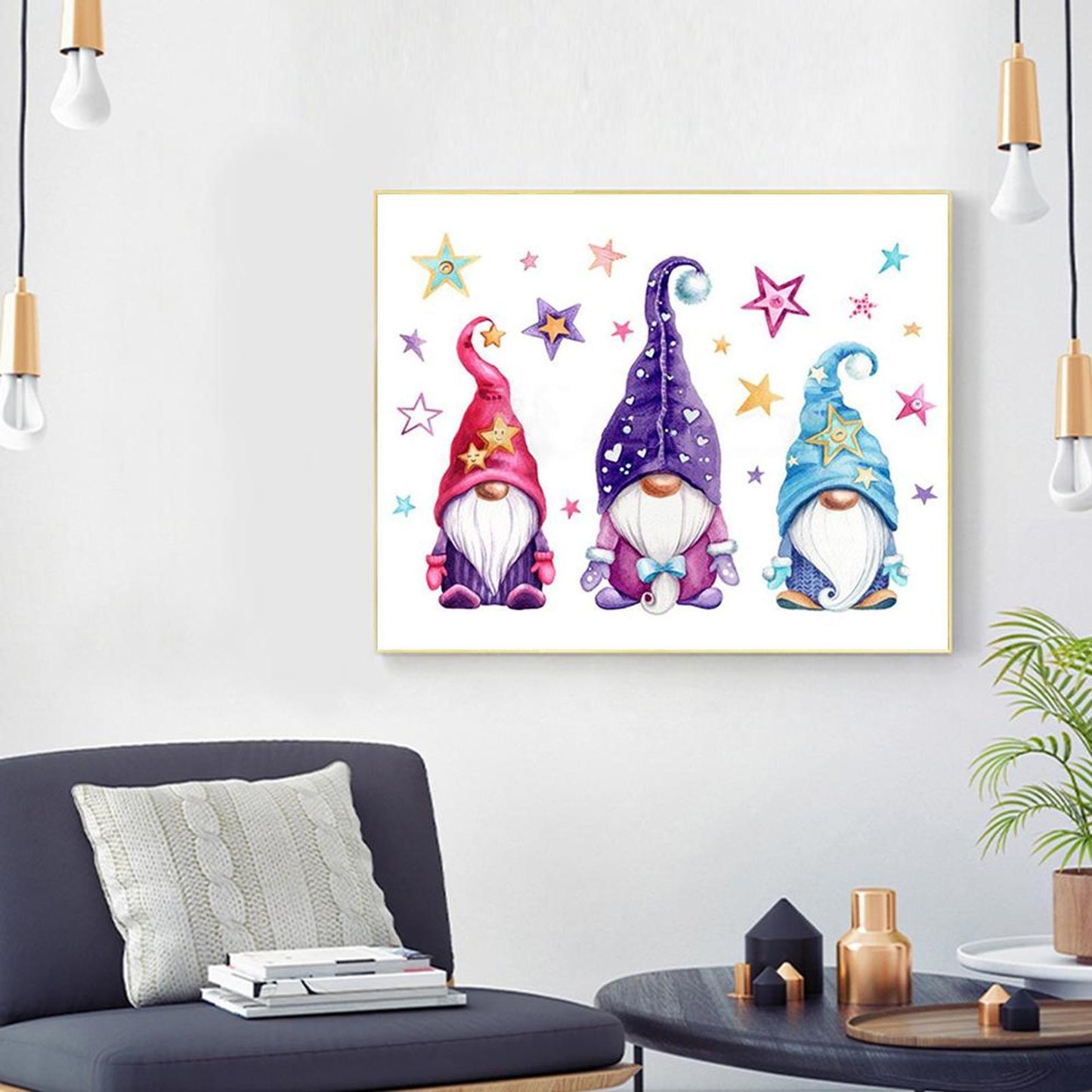 Three Gnomes - Full 11CT Counted Cross Stitch 50x40CM - Diy