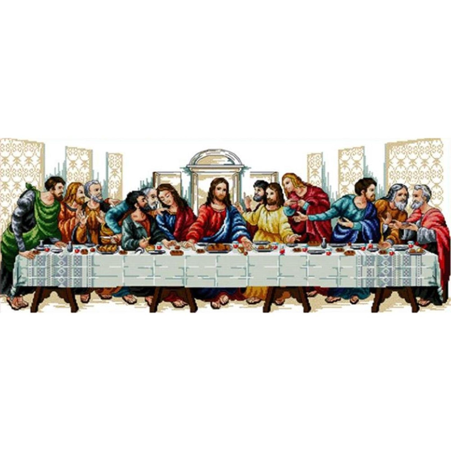 The Last Supper - Partial 11CT Counted Cross Stitch 98x44CM - Joy Sunday Backstitch