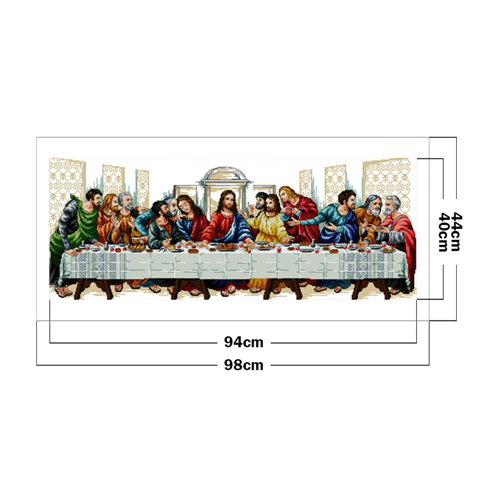 The Last Supper - Partial 11CT Counted Cross Stitch 98x44CM - Joy Sunday Backstitch