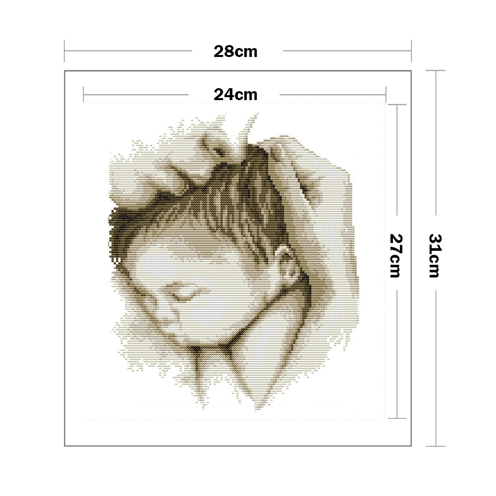 Mother'S Day Embrace - Partial 14CT Counted Cross Stitch 28x31CM - Joy Sunday