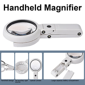 LED Folding Magnifier for Reading Portable Handheld Loupe Magnifying Glass