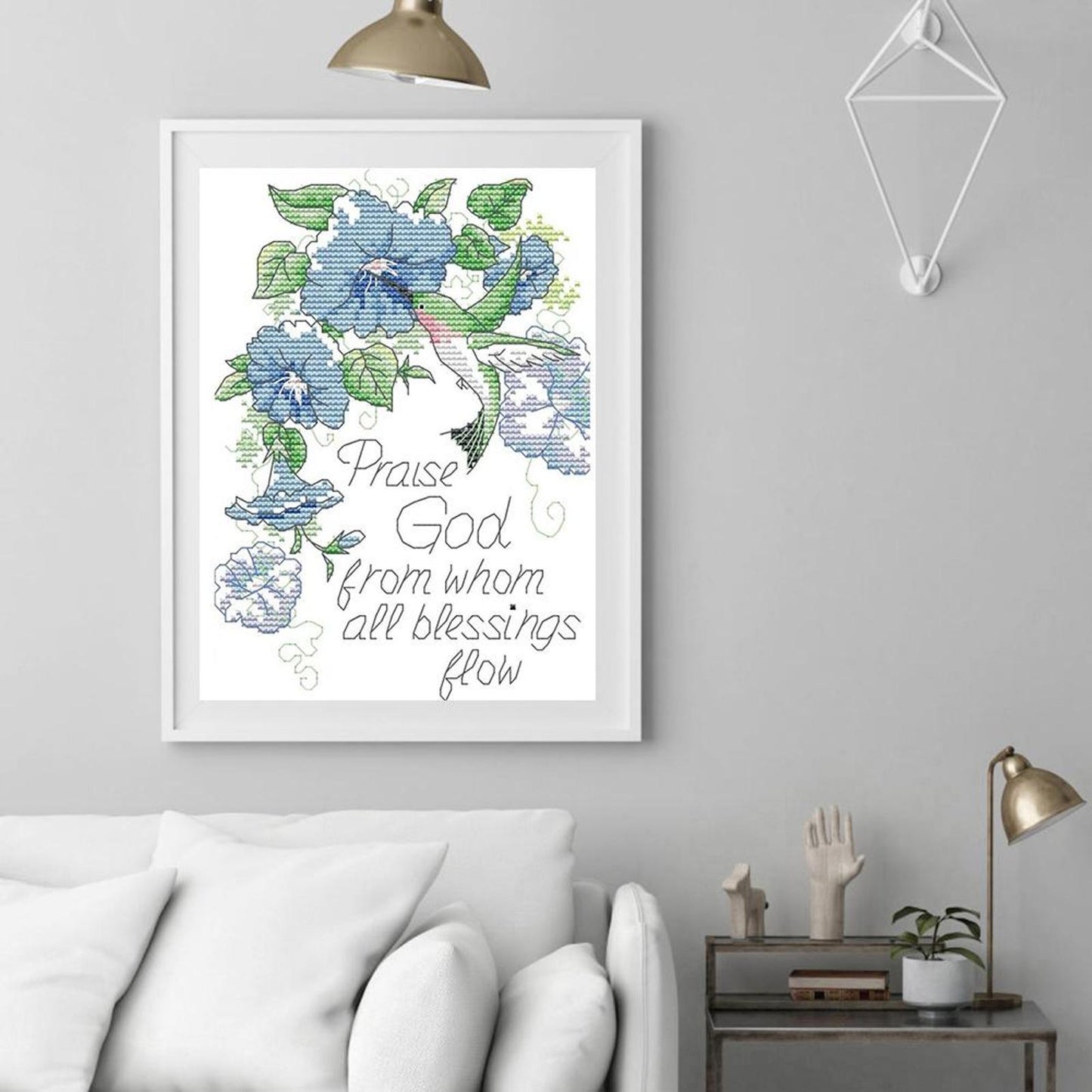 Praise God - Partial 11CT Counted Cross Stitch 22x28CM - Joy Sunday Backstitch