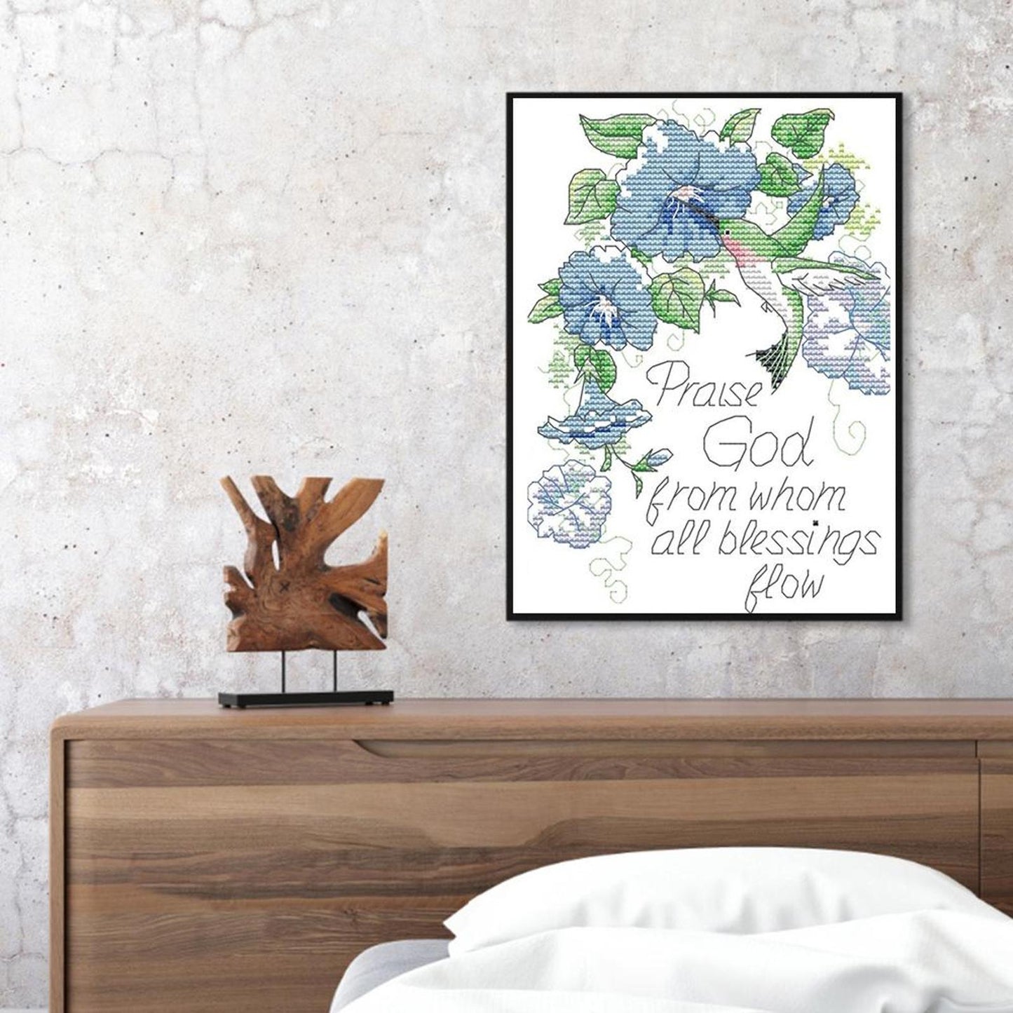 Praise God - Partial 11CT Counted Cross Stitch 22x28CM - Joy Sunday Backstitch
