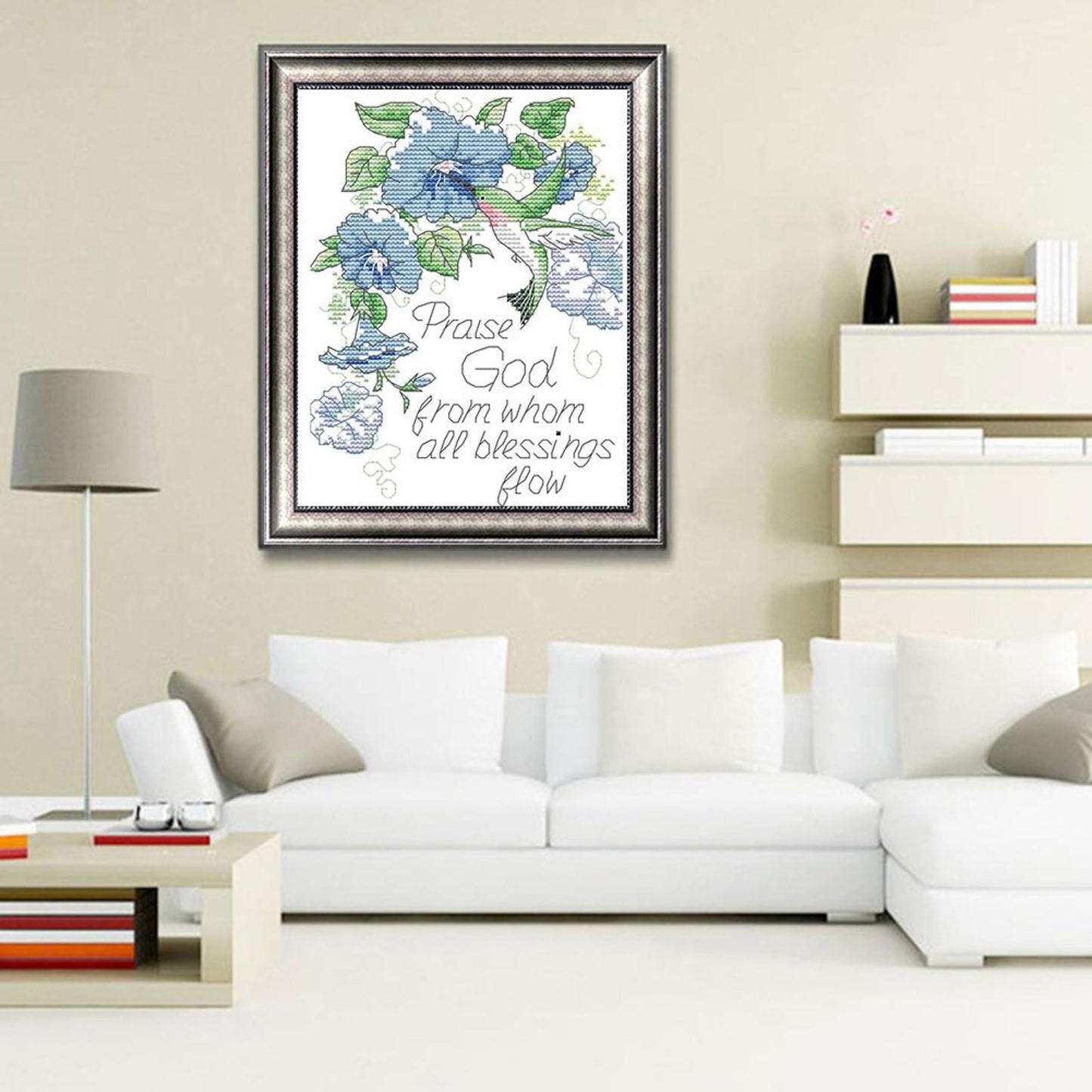 Praise God - Partial 11CT Counted Cross Stitch 22x28CM - Joy Sunday Backstitch