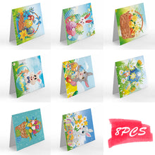 Load image into Gallery viewer, 8PCS DIY Festival Diamond Painting Greeting Card Set Diamond Art Handmade Cards
