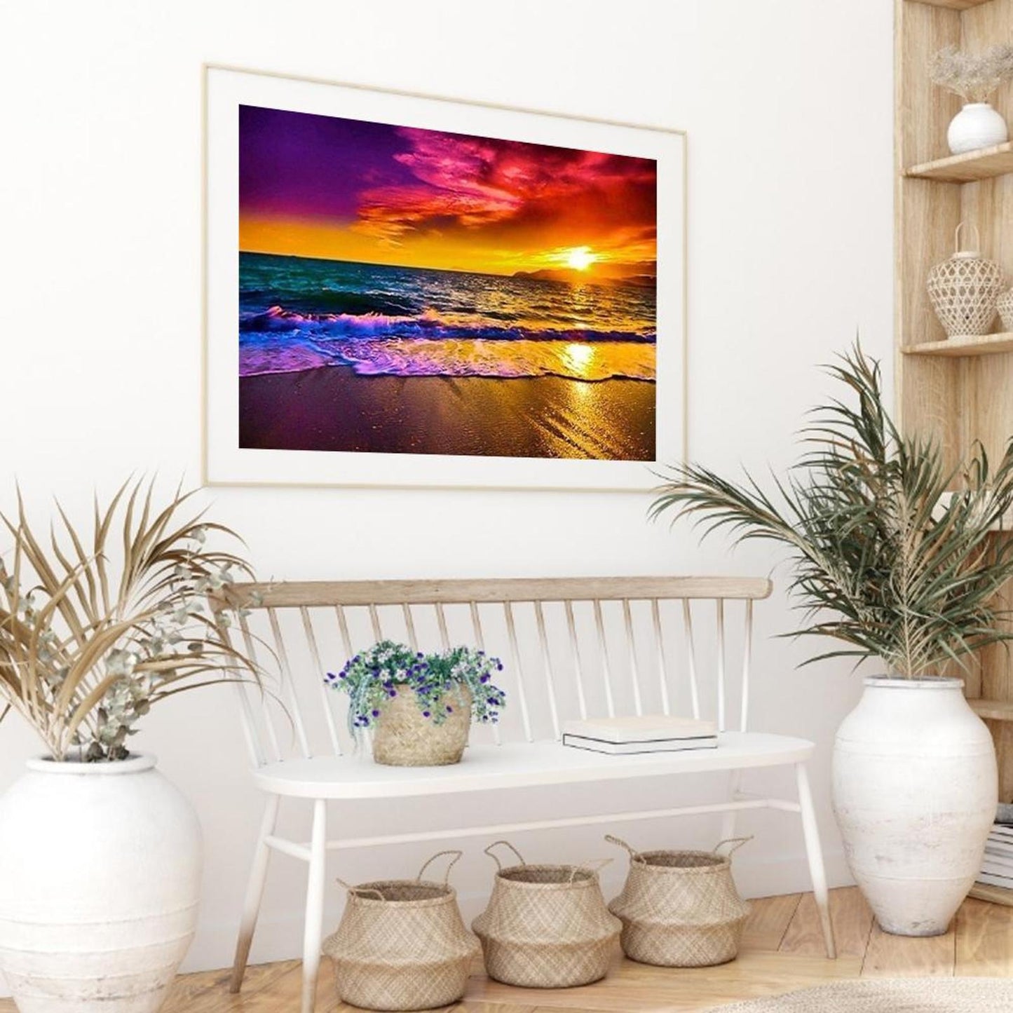 Sunset By The Sea - Full 11CT Counted Cross Stitch 46x36CM - Diy