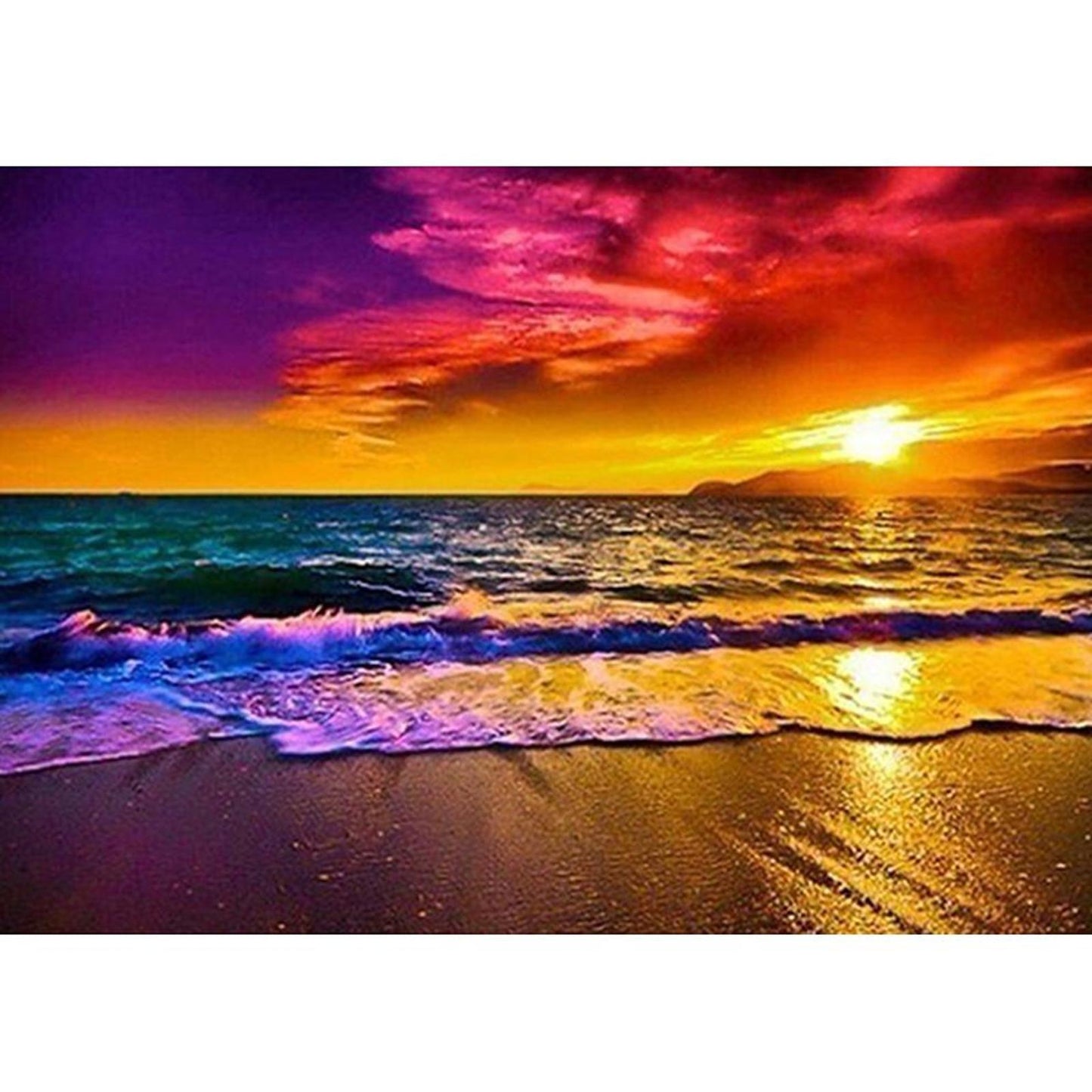 Sunset By The Sea - Full 11CT Counted Cross Stitch 46x36CM - Diy