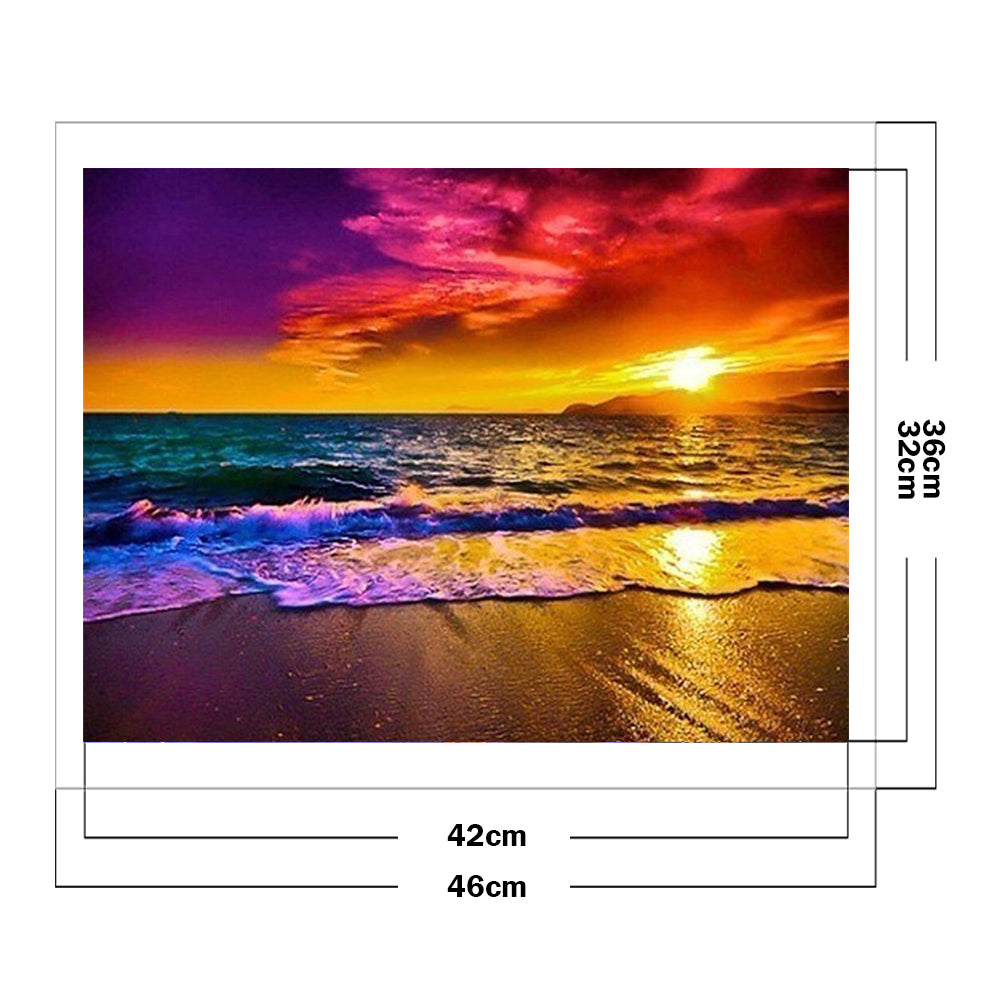 Sunset By The Sea - Full 11CT Counted Cross Stitch 46x36CM - Diy