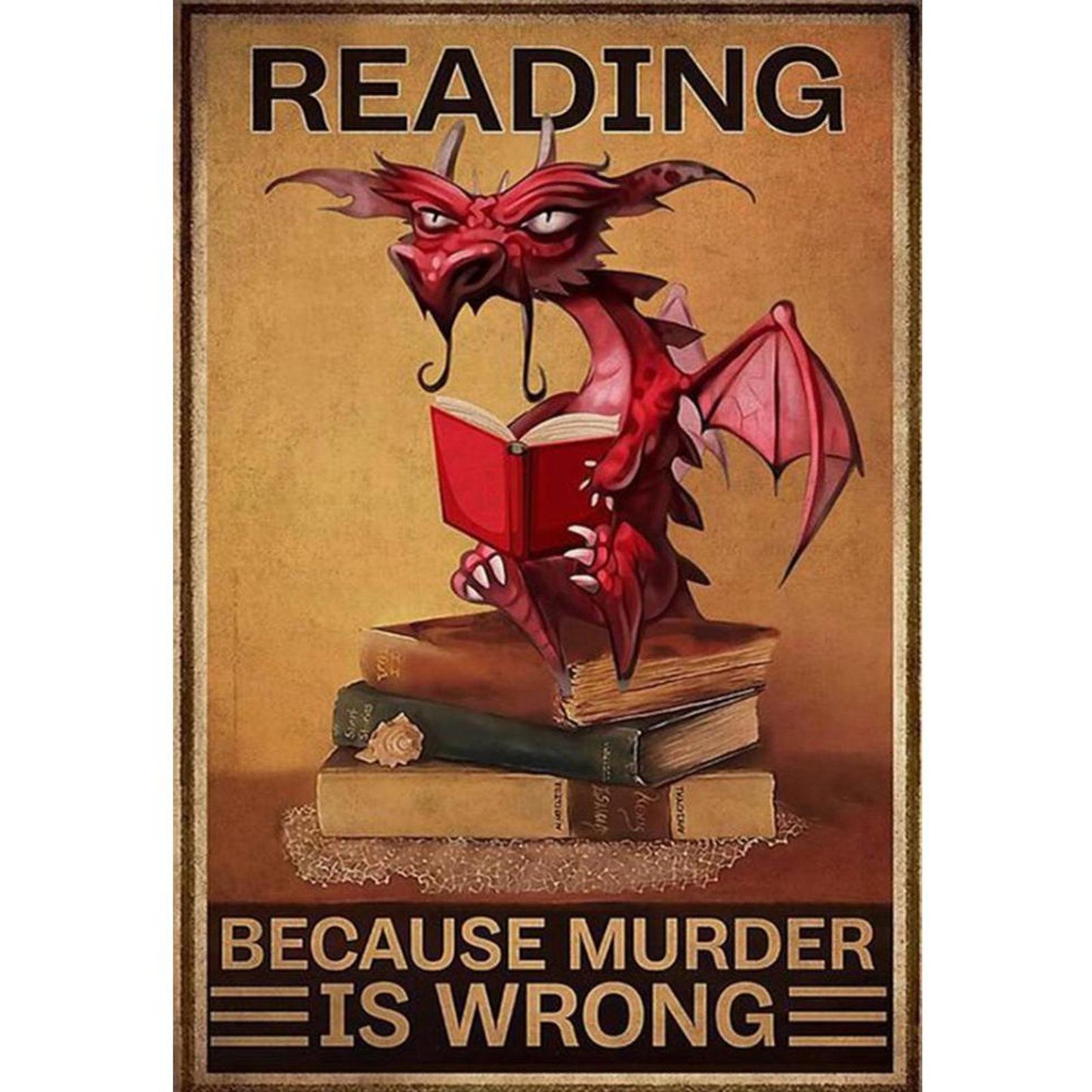 Pterosaur Reading - Full 11CT Counted Cross Stitch 40x58CM - Diy