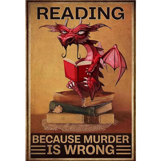 Pterosaur Reading - Full 11CT Counted Cross Stitch 40x58CM - Diy