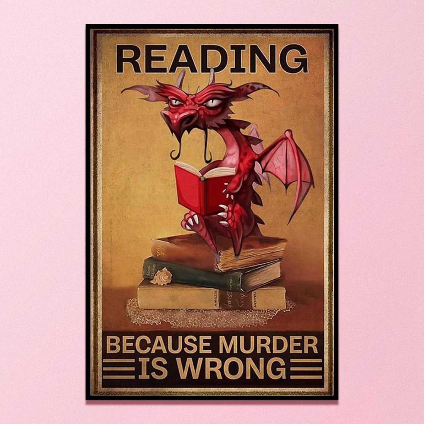 Pterosaur Reading - Full 11CT Counted Cross Stitch 40x58CM - Diy