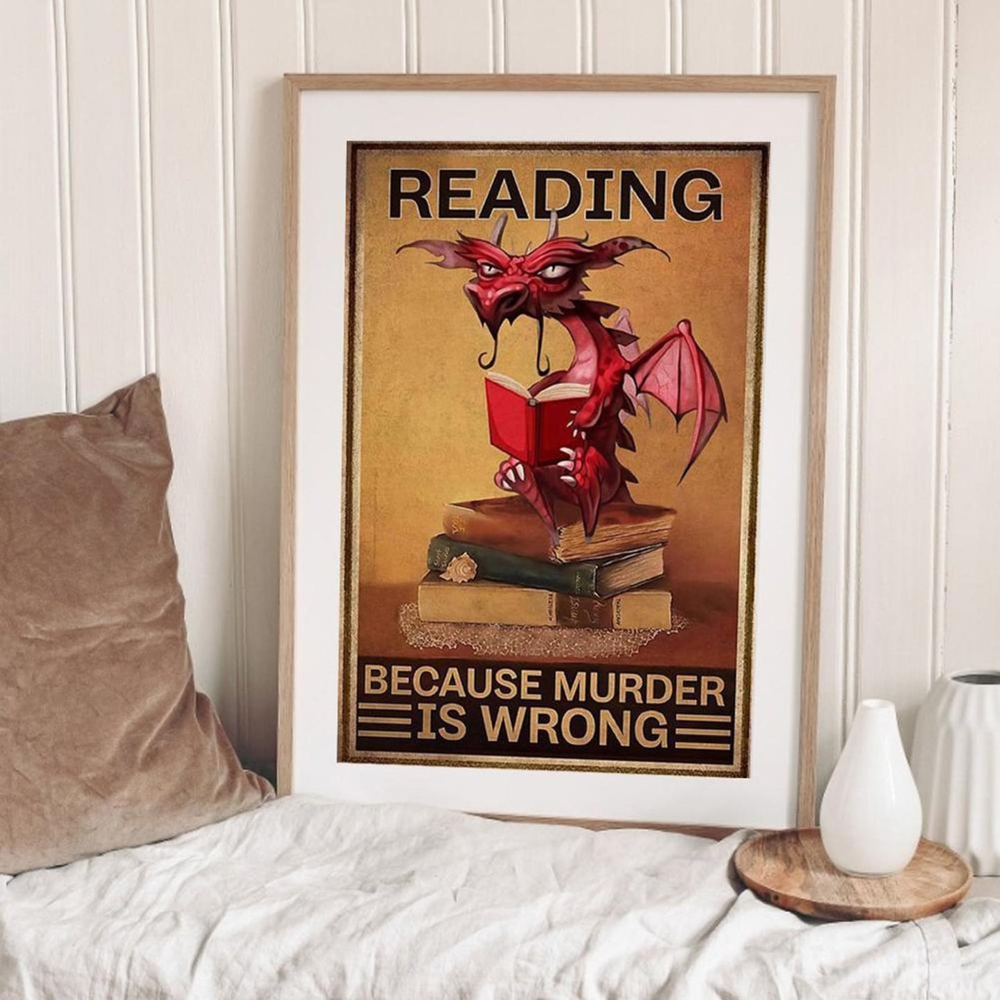 Pterosaur Reading - Full 11CT Counted Cross Stitch 40x58CM - Diy