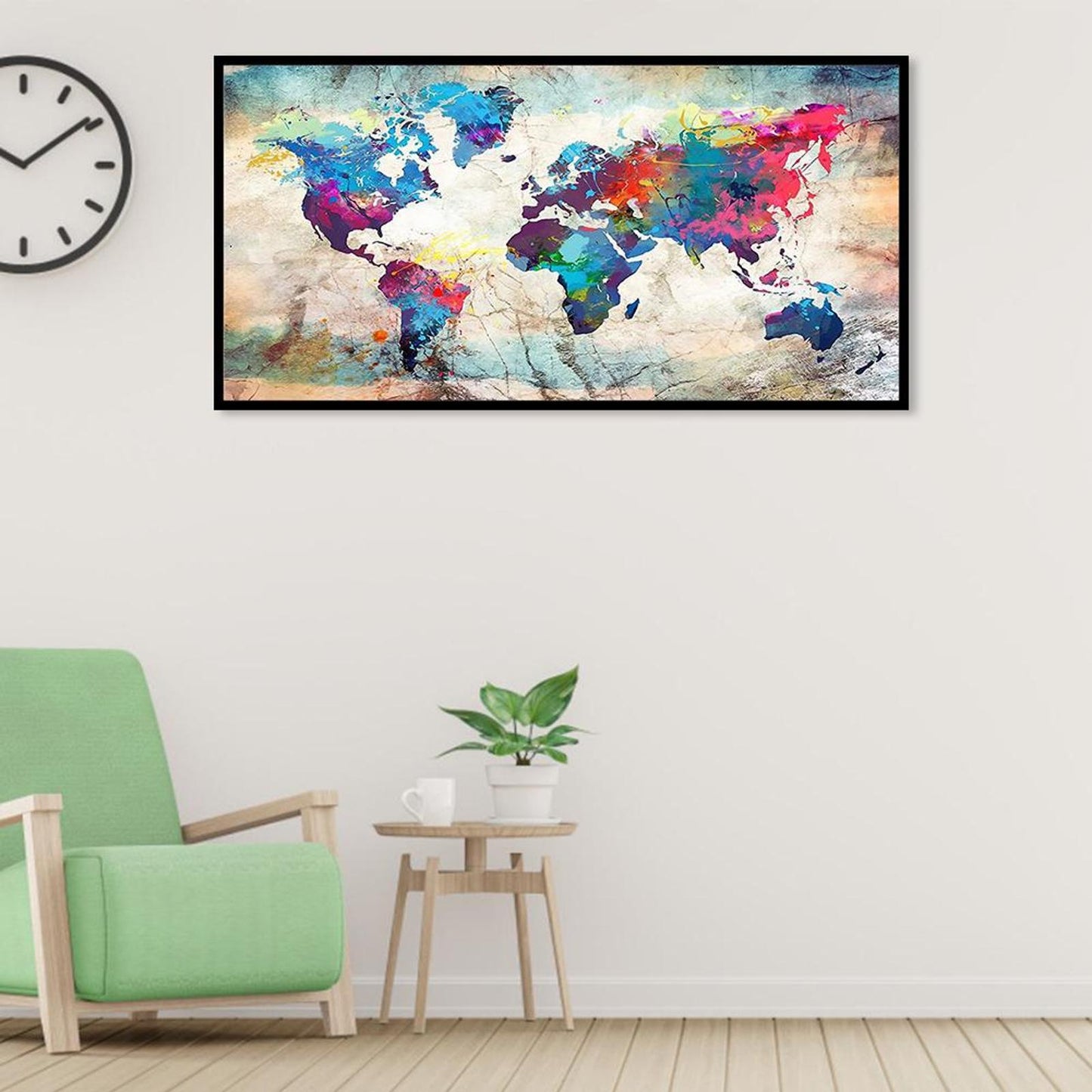 Map - Full 11CT Counted Cross Stitch 85x40CM - Diy