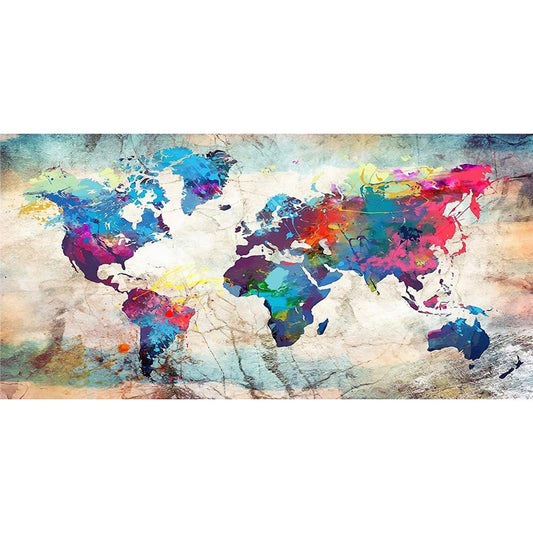 Map - Full 11CT Counted Cross Stitch 85x40CM - Diy