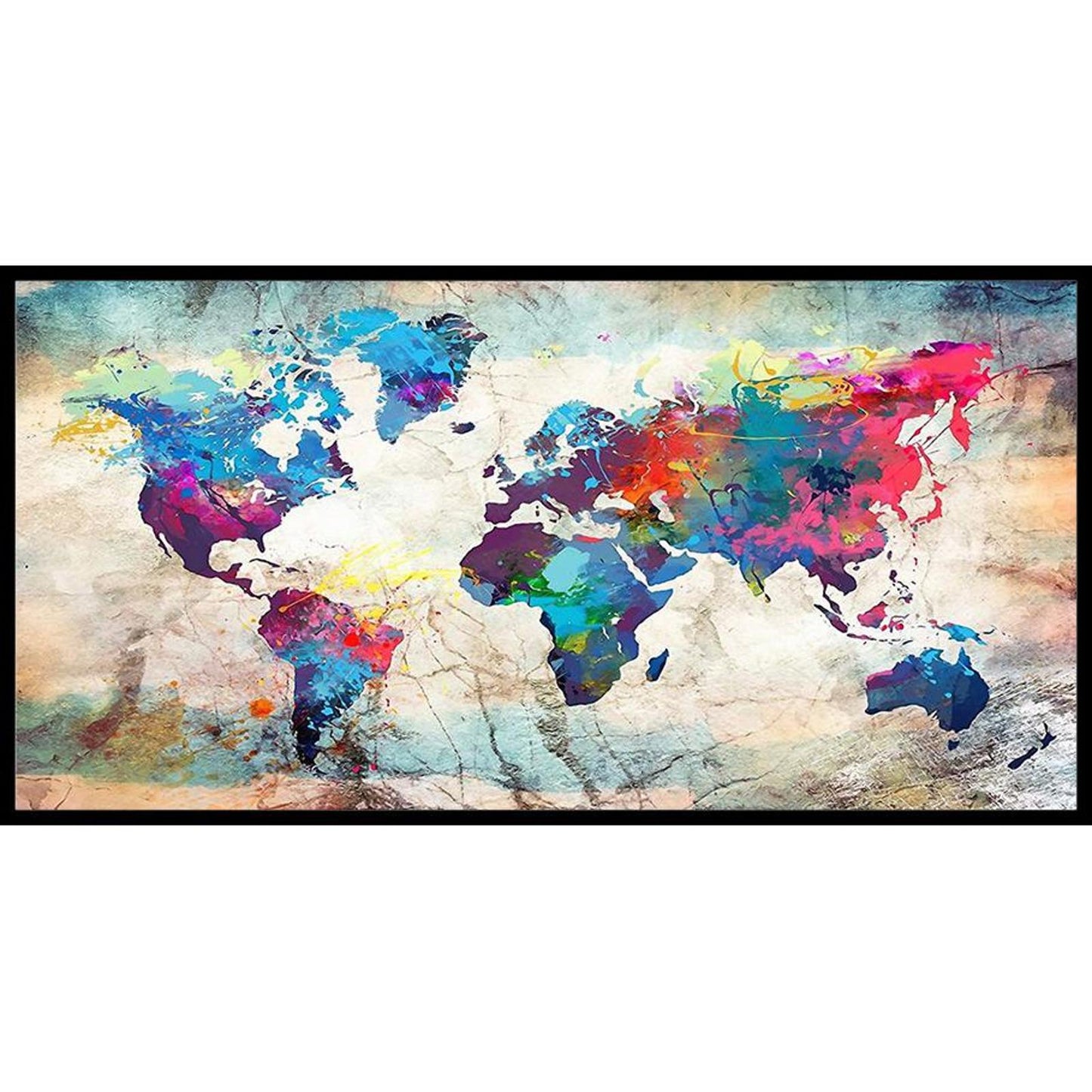 Map - Full 11CT Counted Cross Stitch 85x40CM - Diy