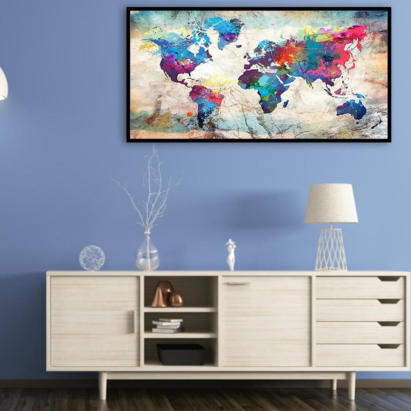 Map - Full 11CT Counted Cross Stitch 85x40CM - Diy