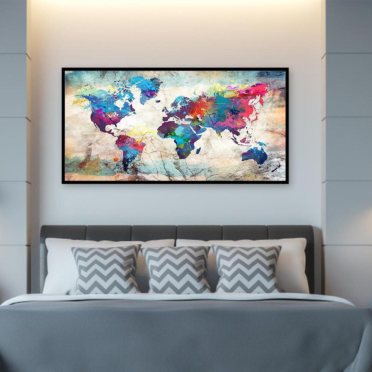 Map - Full 11CT Counted Cross Stitch 85x40CM - Diy