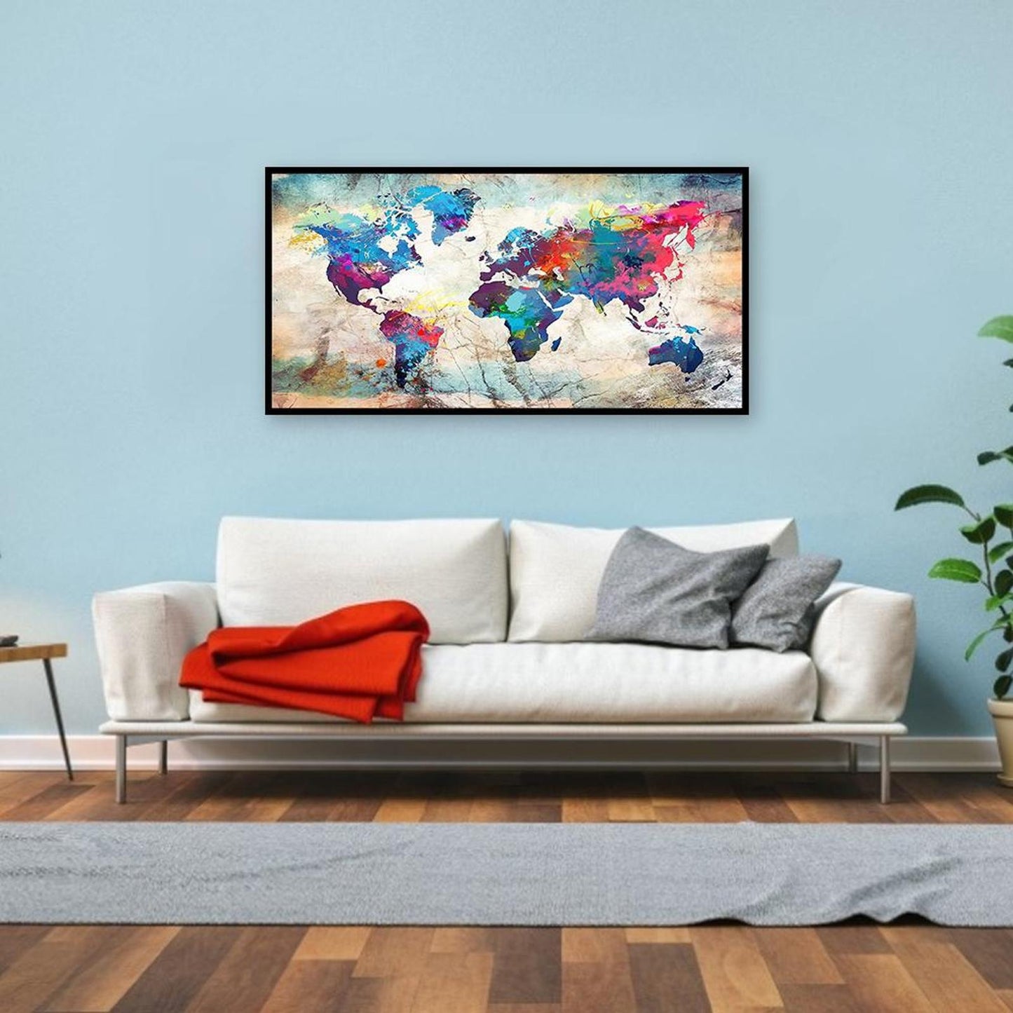 Map - Full 11CT Counted Cross Stitch 85x40CM - Diy