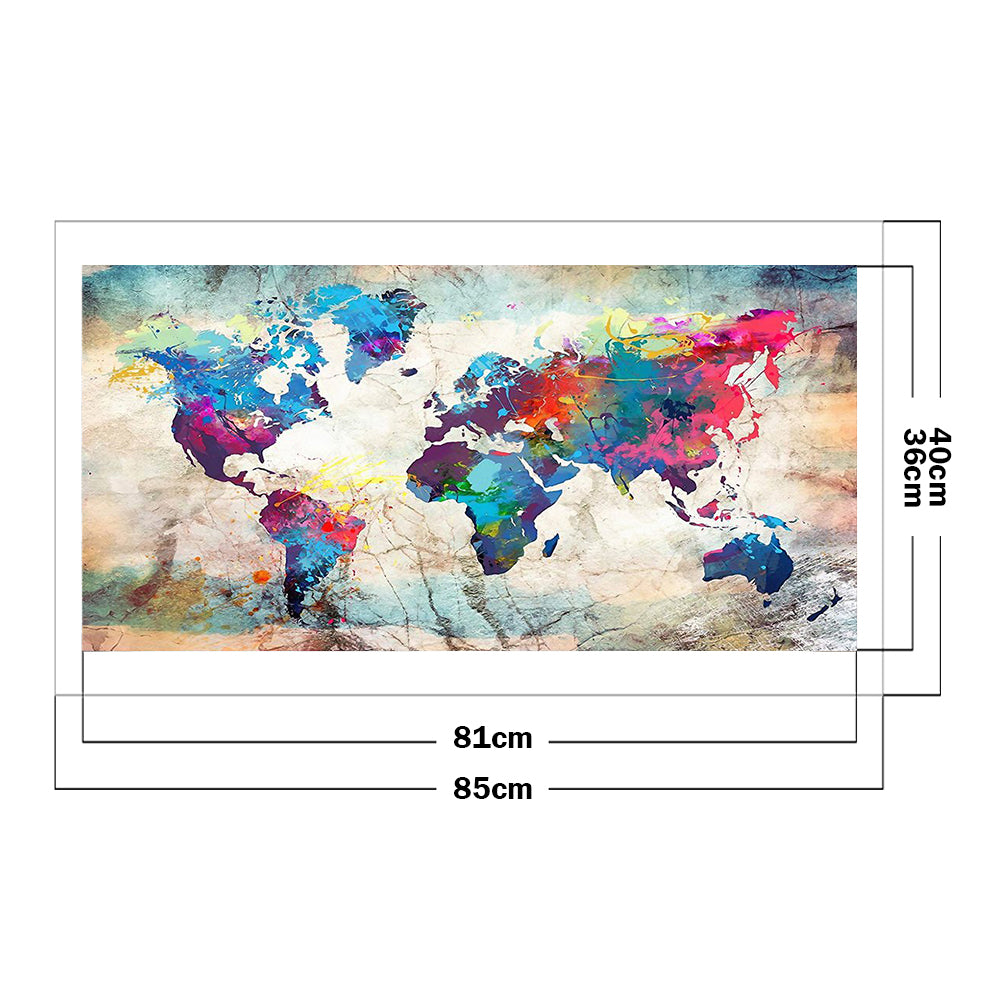 Map - Full 11CT Counted Cross Stitch 85x40CM - Diy