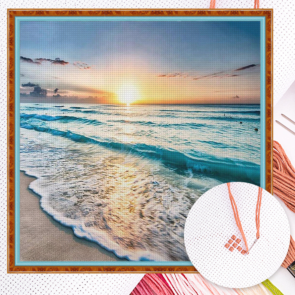 Seaside - Full 11CT Counted Cross Stitch 40x40CM - Band