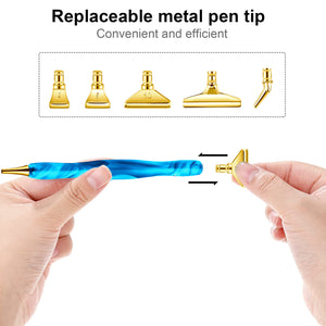 13Pcs 5D Resin Diamond Painting Pen Nibs DIY Craft Point Drill Pens (Gold)