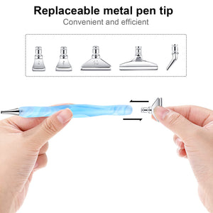 13Pcs 5D Resin Diamond Painting Pen Nibs DIY Craft Point Drill Pens (Silver)