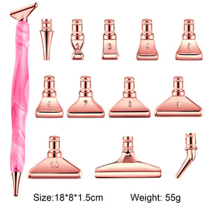 13Pcs 5D Resin Diamond Painting Pen Nib DIY Craft Point Drill Pen (Rose Gold)