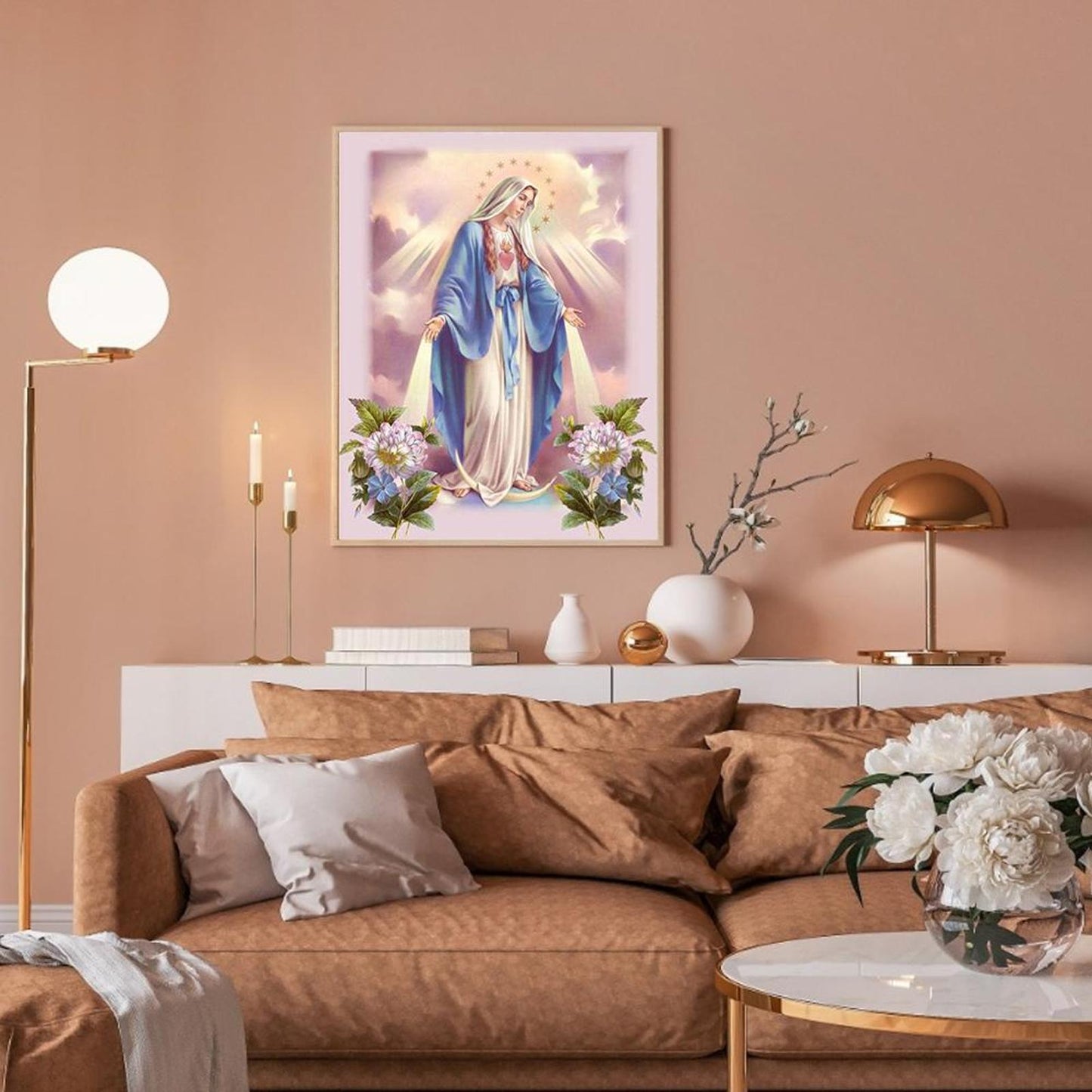 Virgin Mary - Full 11CT Stamped Cross Stitch 40x50CM - Diy