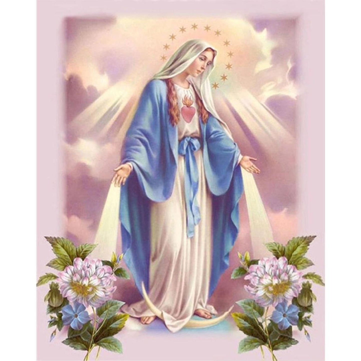 Virgin Mary - Full 11CT Stamped Cross Stitch 40x50CM - Diy