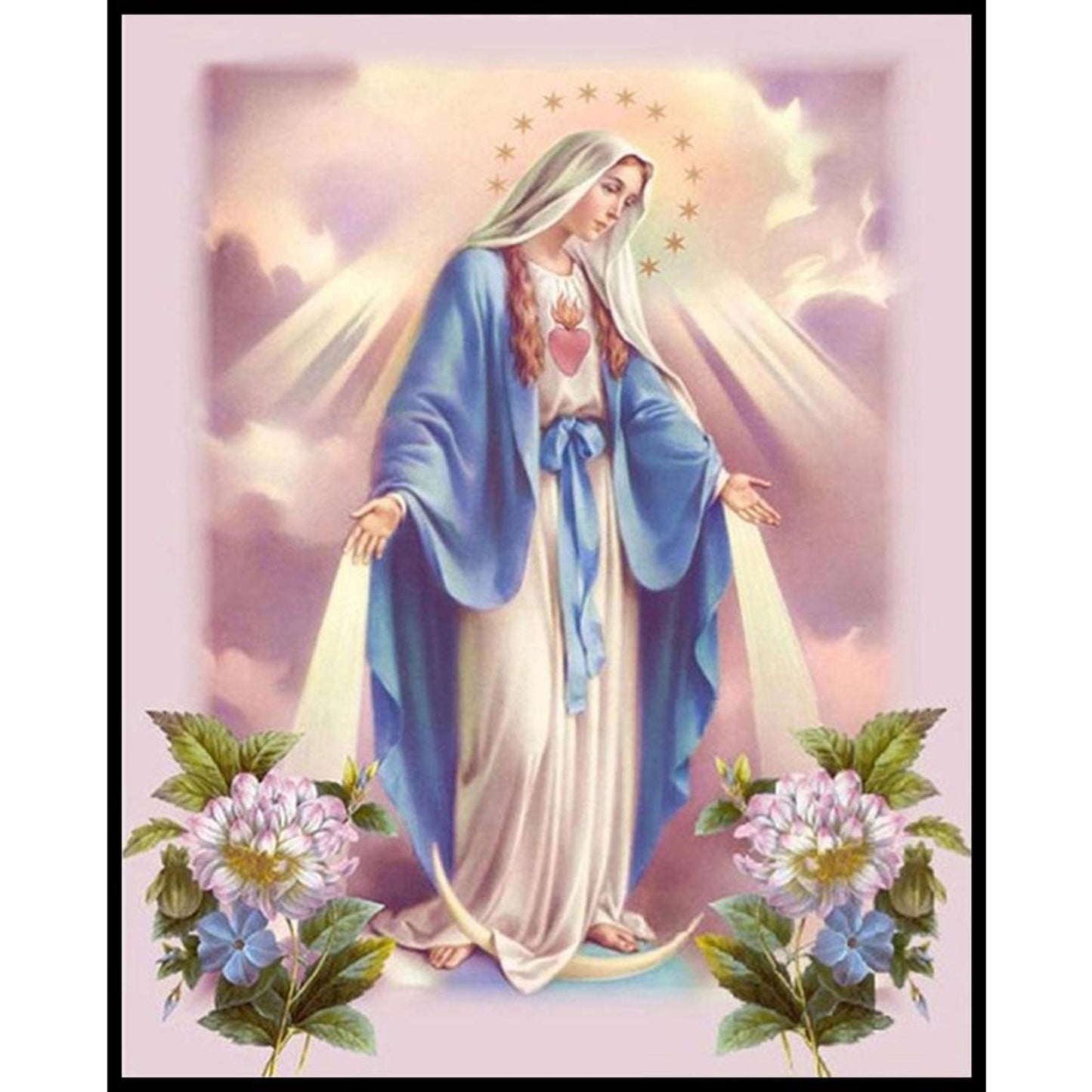 Virgin Mary - Full 11CT Stamped Cross Stitch 40x50CM - Diy