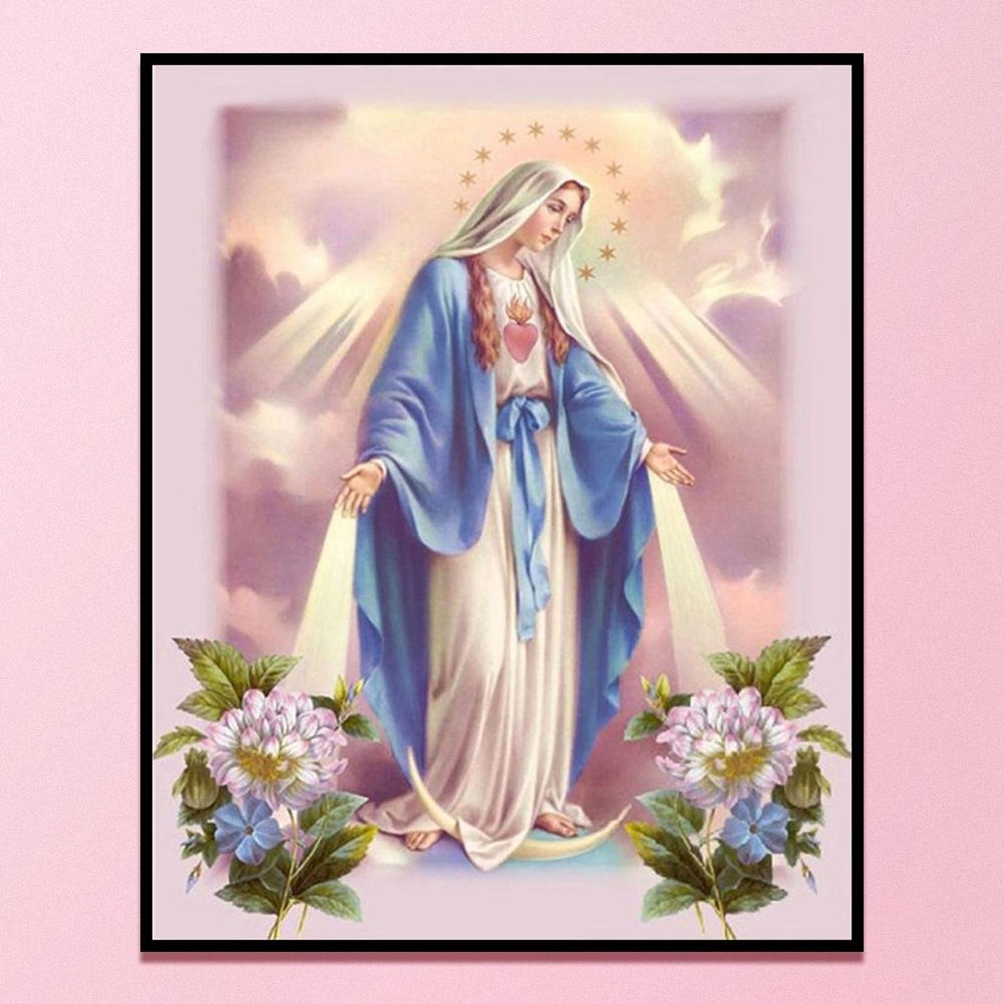 Virgin Mary - Full 11CT Stamped Cross Stitch 40x50CM - Diy