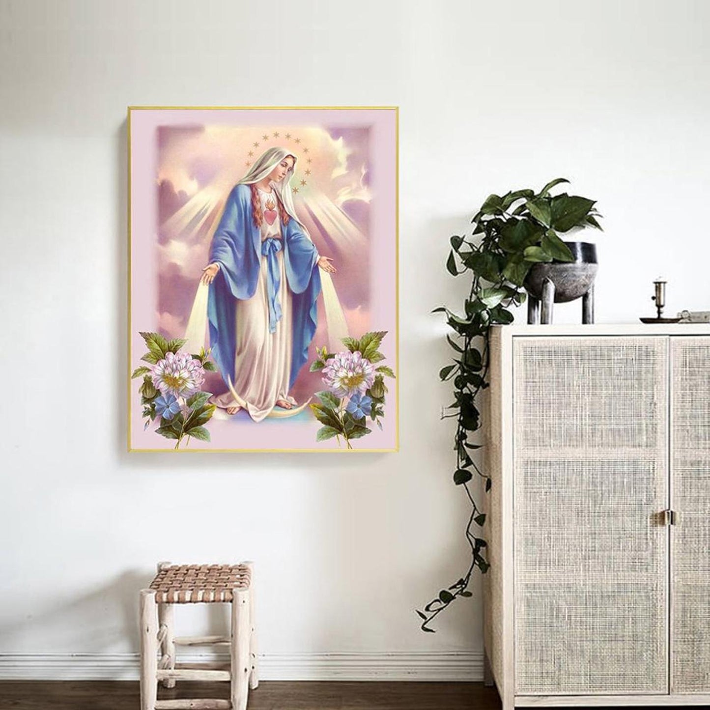 Virgin Mary - Full 11CT Stamped Cross Stitch 40x50CM - Diy
