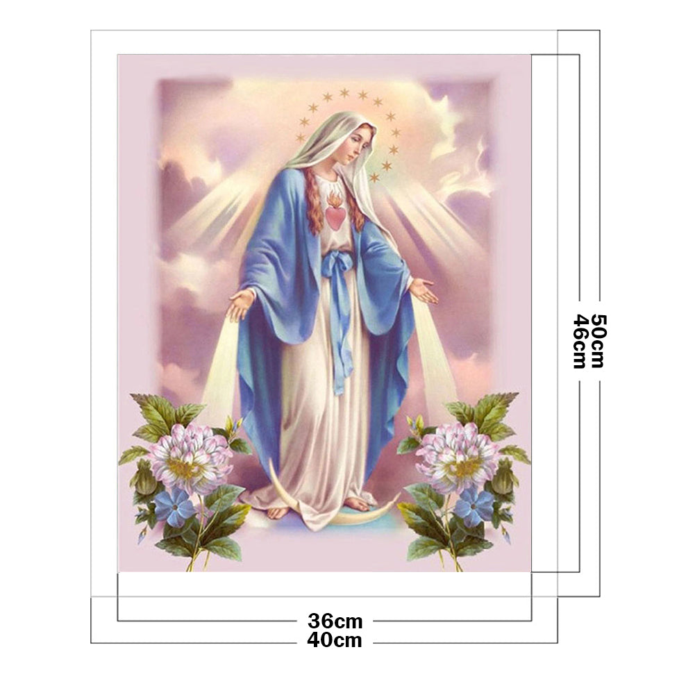 Virgin Mary - Full 11CT Stamped Cross Stitch 40x50CM - Diy